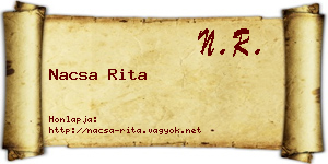 Nacsa Rita névjegykártya